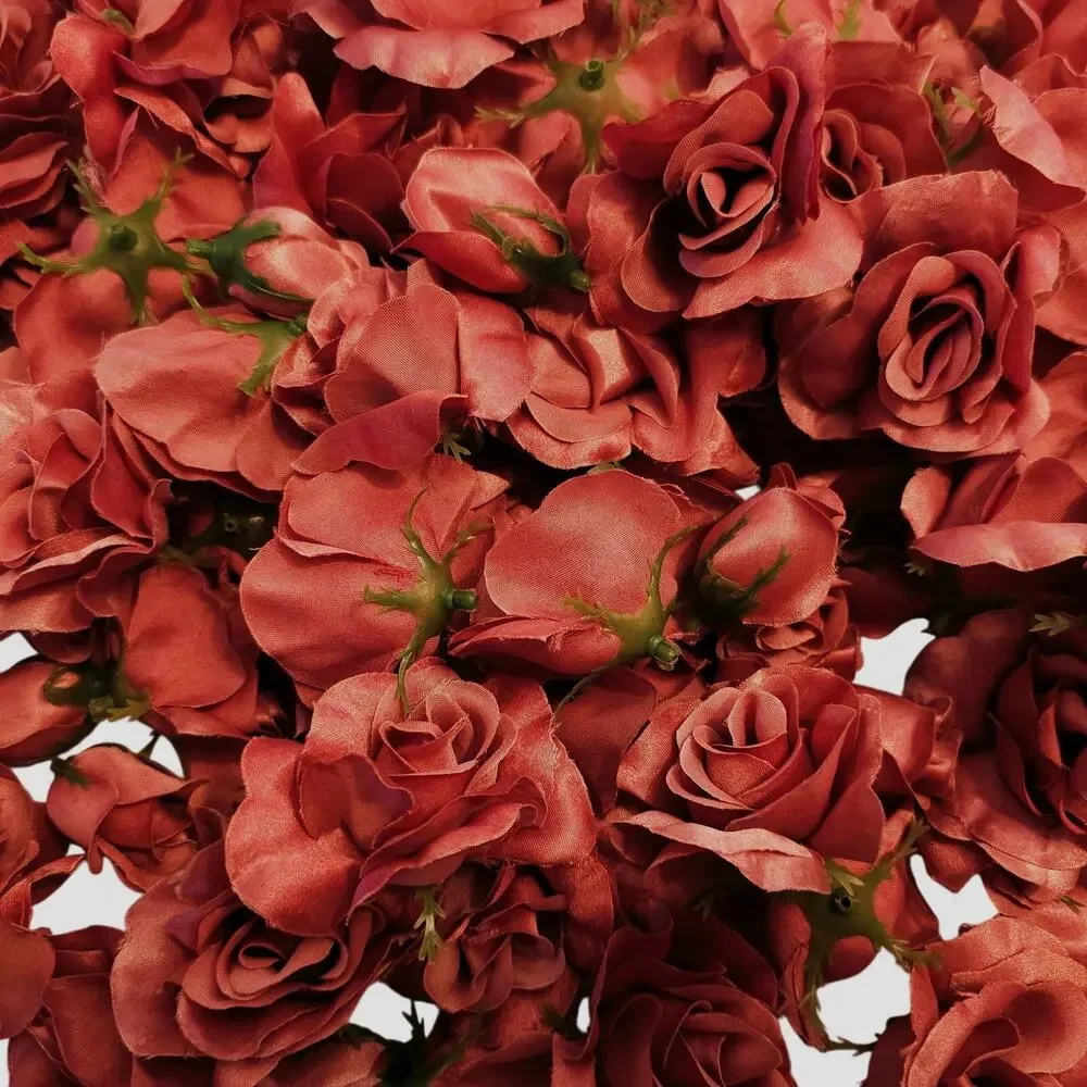 105 Mauve Pink Satin Rose Heads Lot Open Roses Buds Stemless Wedding Craft Decor